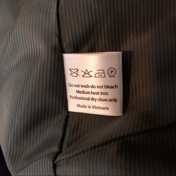 Custom Designed & Tailored Wool / Leather Coat, Size L - Picture 11 of 14